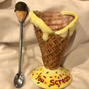 Bella Casa by Ganz Ice Cream Bowl with Spoon